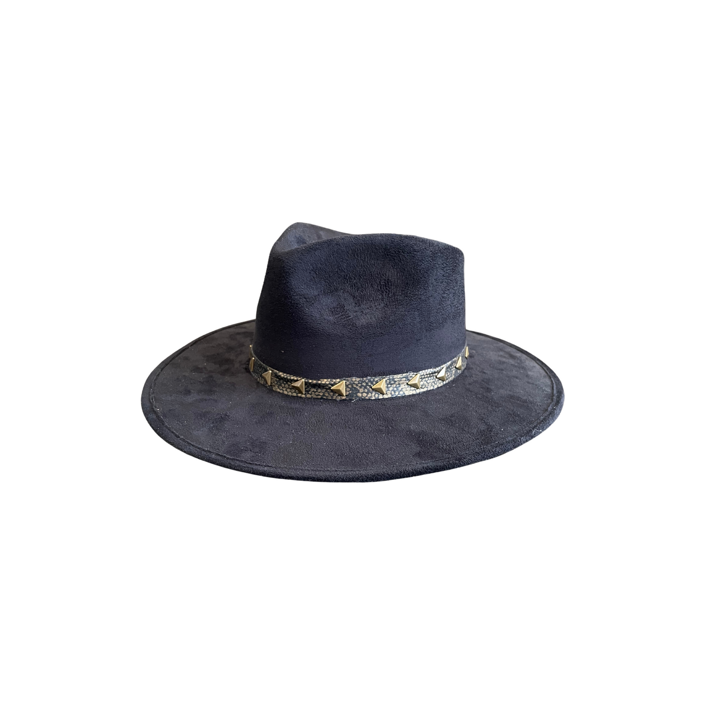 Black Teardrop Studded Hat Band with One Star on Bottom