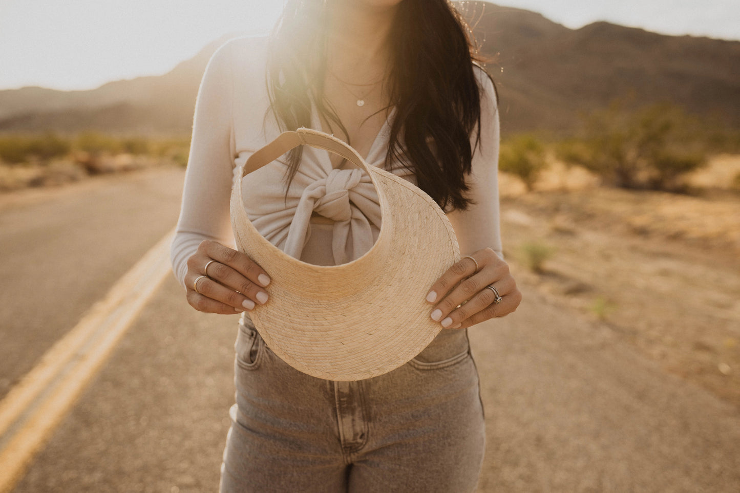 Natural Palm Leaf Visor Hats