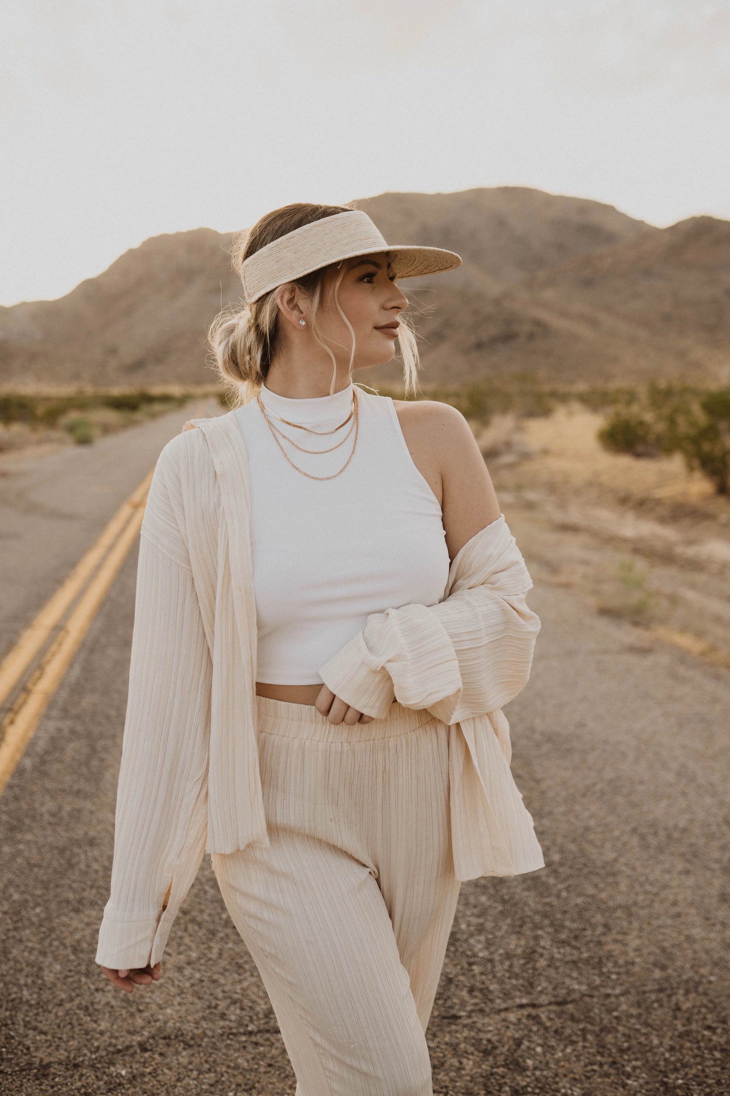 Natural Palm Leaf Visor Hats