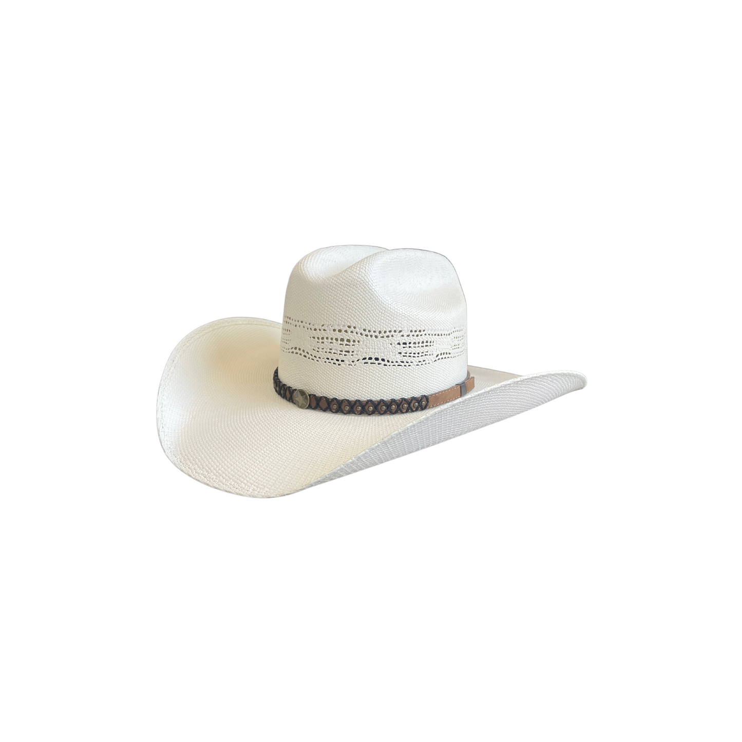 White Straw Western Style Hat