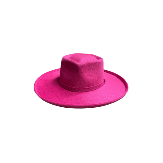 Blake Pencil Curled Brim Sweetheart Crown- Fuchsia