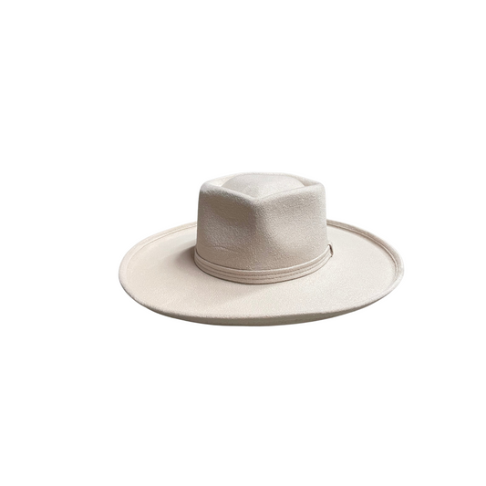 Blake Pencil Curled Brim Sweetheart Crown- Ivory