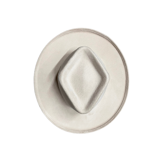Blake Pencil Curled Brim Diamond Crown- Ivory