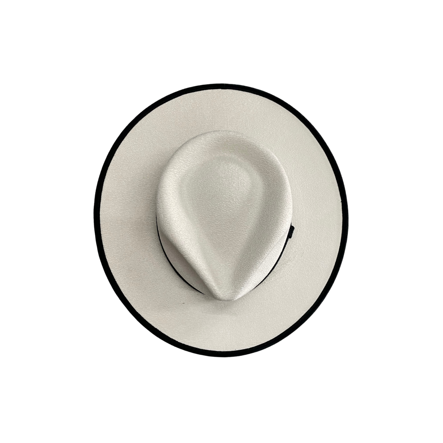 Millie Teardrop - Two-Toned Ivory Hat w/ Black Trim