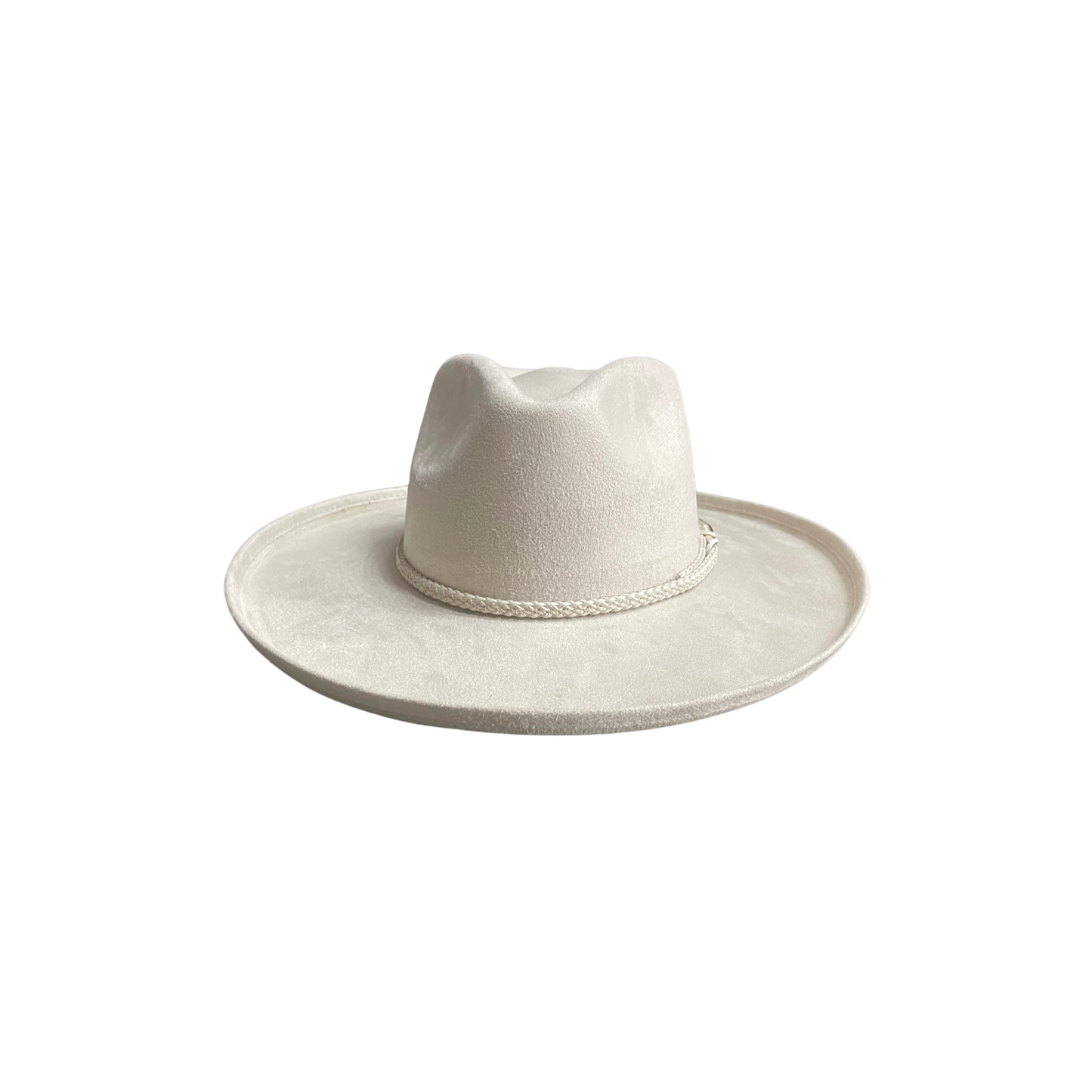 Jane Curled Pencil Brim W Braided Band- Ivory D&D