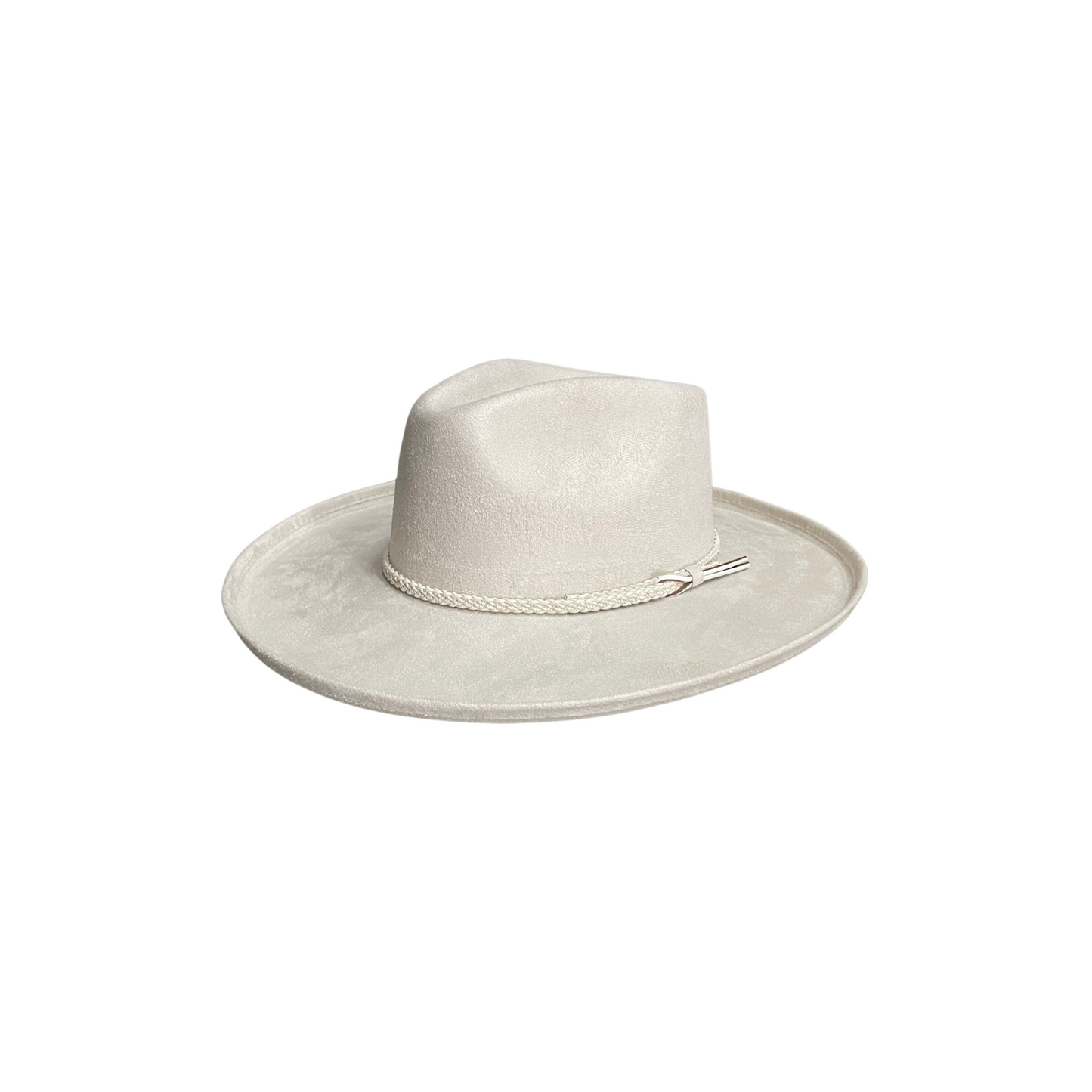 Jane Curled Pencil Brim W Braided Band- Ivory D&D