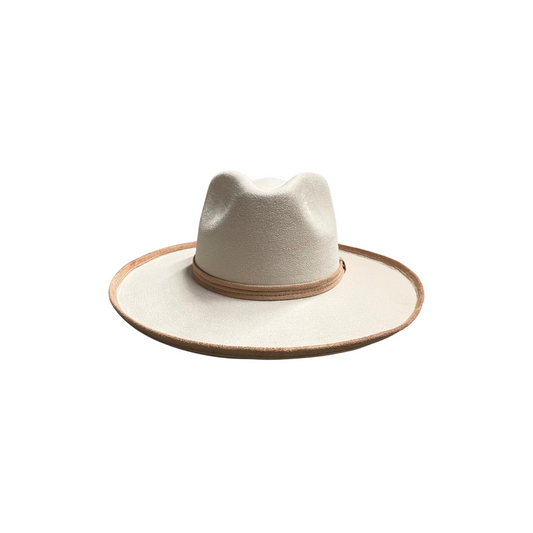 Blake Curled Pencil Brim- Two-Toned Ivory/Tan