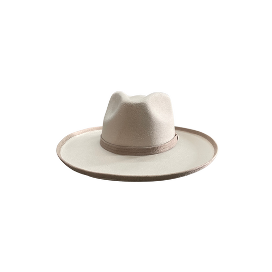 Blake Curled Pencil Brim- Two-Toned Ivory/Taupe D&D