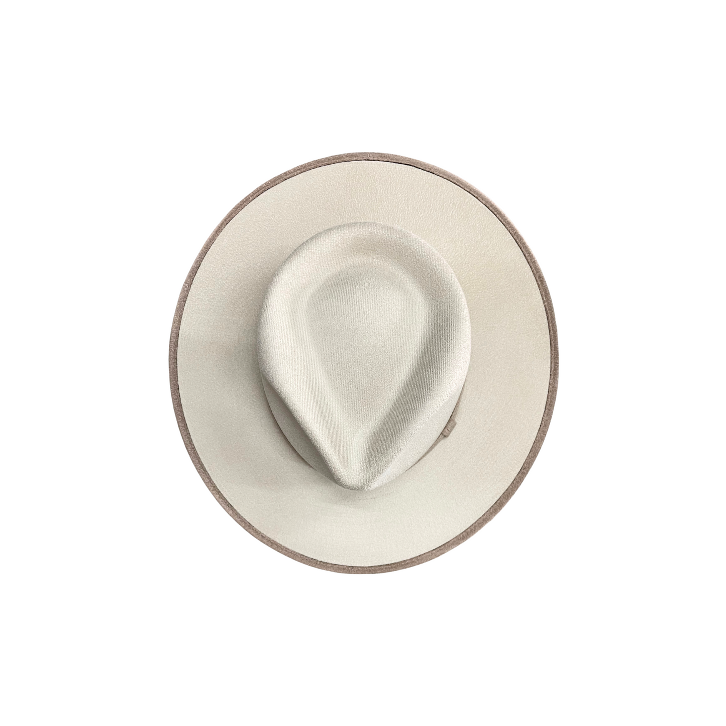 Millie Teardrop - Two-Toned Ivory Hat w/ Taupe Trim D&D