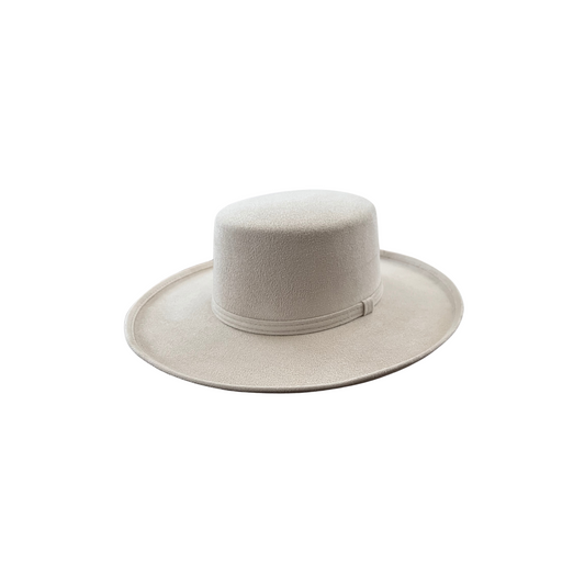 Charlie Curled Pencil Brim Boater- Ivory D&D