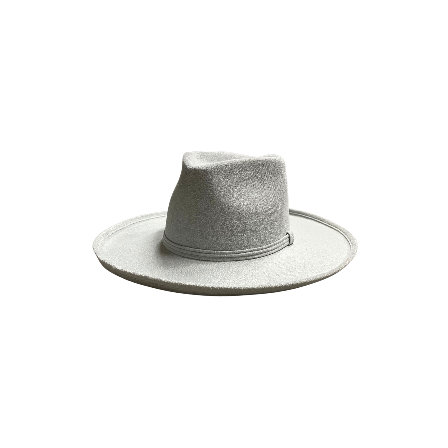 Blake Pencil Curled Brim Diamond Crown- Light Gray -D&D