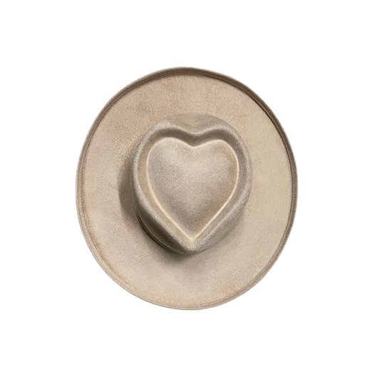 Taylor Pencil Curled Brim Sweetheart Crown- Nude D&D
