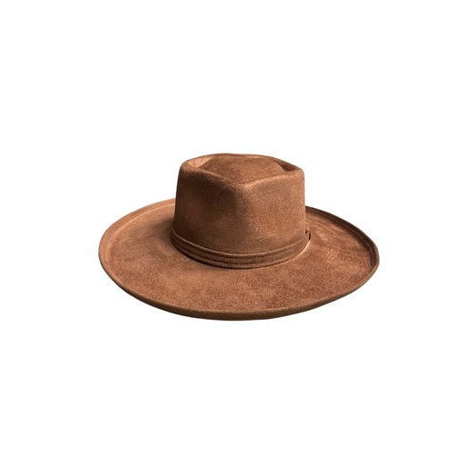 Blake Pencil Curled Brim Sweetheart Crown- Tobacco