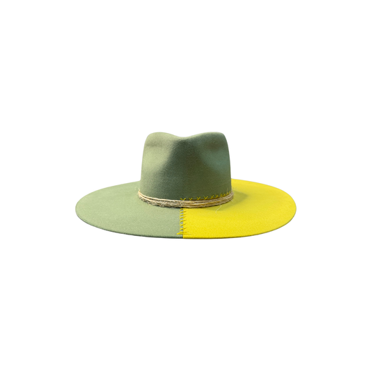 Sage Green + Neon Yellow Two-toned Wool Hat D&D