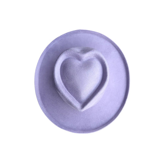 Taylor Pencil Curled Brim Sweetheart Crown- Lavender