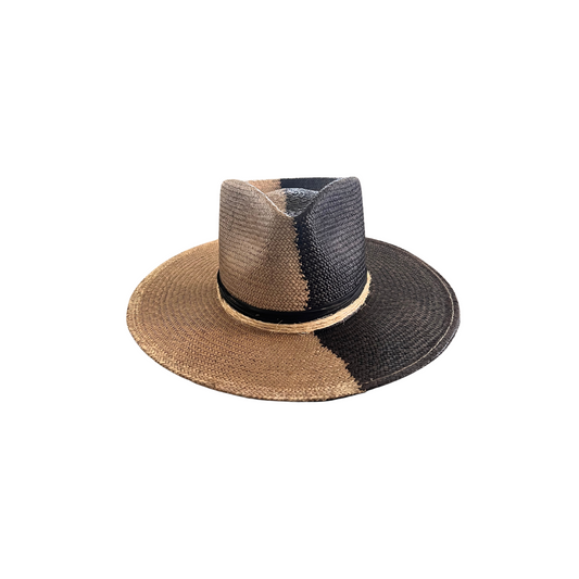 Alexis Dark Two Toned Panama Straw